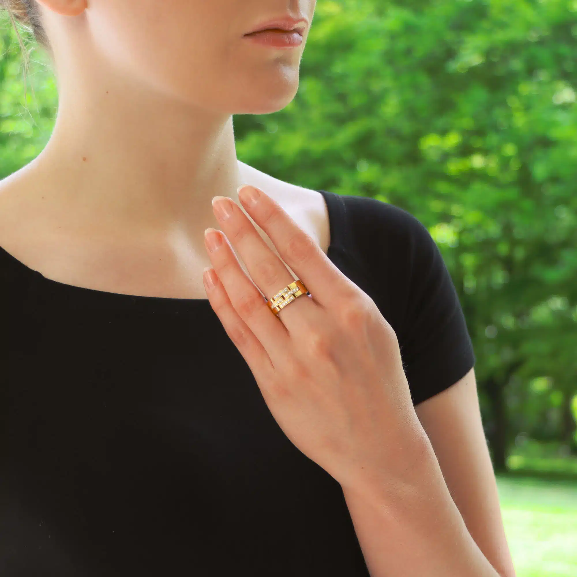 Vintage Cartier Maillon Diamond Link Ring