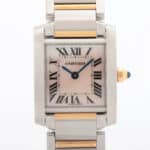 Vintage Cartier Two Tone Tank Francaise Mother of Pearl Watch