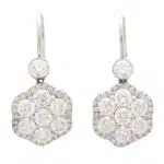 Diamond Cluster Drop Earrings