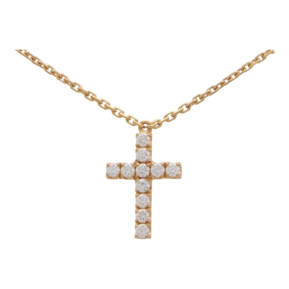 Vintage Cartier Diamond Cross Necklace