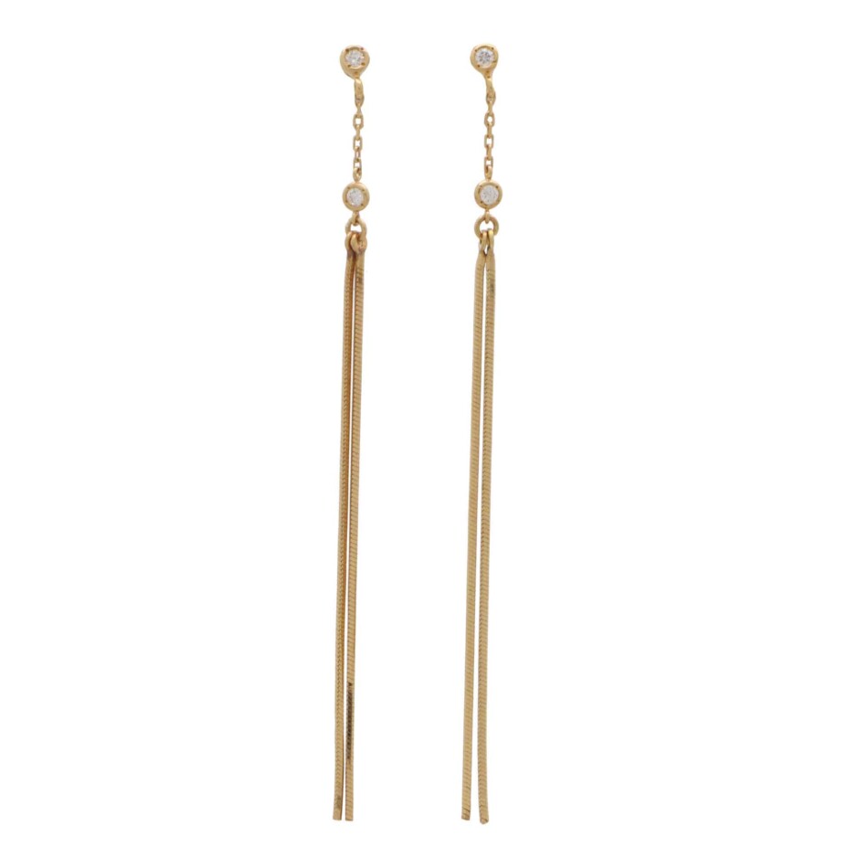Vintage Diamond Chain Drop Earrings