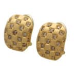 Vintage Damiani Chequerboard Cognac Diamond Earrings