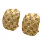 Vintage Damiani Chequerboard Cognac Diamond Earrings