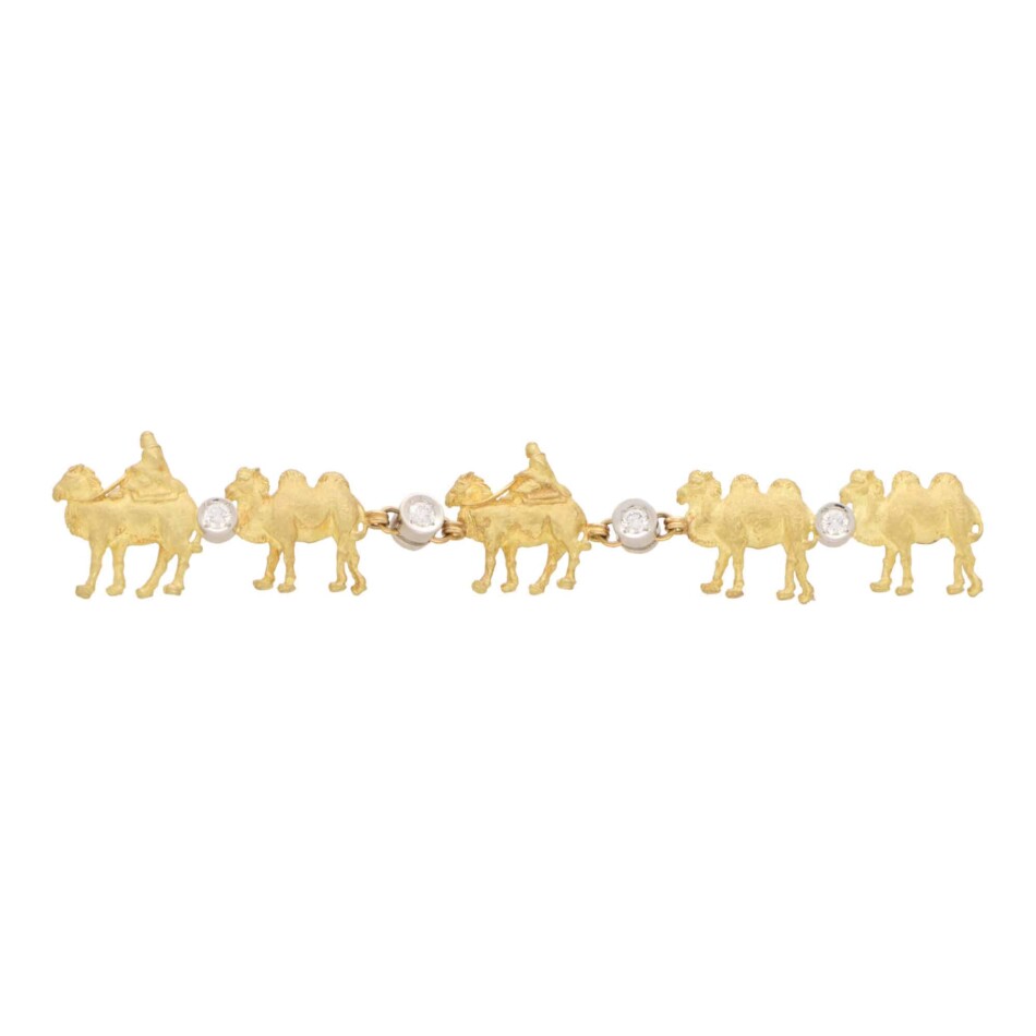 Vintage Ikeda Keiko Diamond Camel Brooch