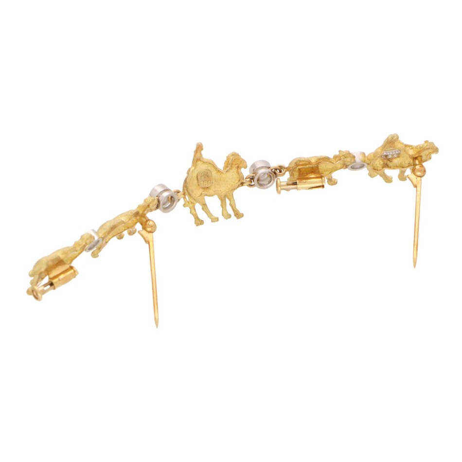 Vintage Ikeda Keiko Diamond Camel Brooch