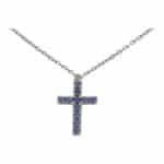 Vintage Cartier Blue Sapphire Cross Necklace
