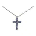 Vintage Cartier Blue Sapphire Cross Necklace