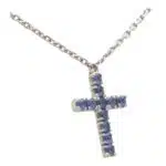 Vintage Cartier Blue Sapphire Cross Necklace