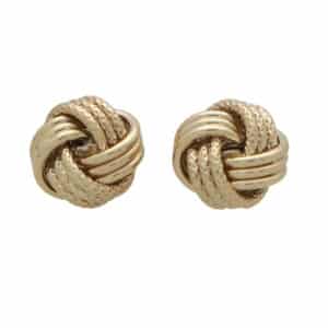 Woven Knot Stud Earrings in 9k Gold