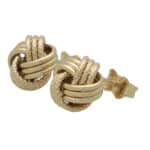 Woven Knot Stud Earrings in 9k Gold