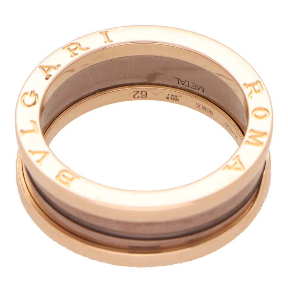 Vintage Bvlgari B.Zero1 Roma Rose Gold and Cermet Ring