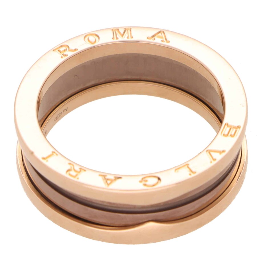 Vintage Bvlgari B.Zero1 Roma Rose Gold and Cermet Ring