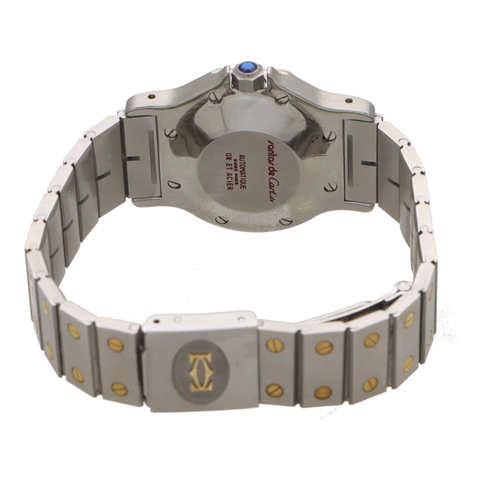 Vintage Cartier Octagonal Santos 30mm Watch in Steel and Gold