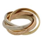 Vintage Les Must De Cartier Five Row Trinity Ring, Size 53