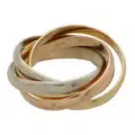 Vintage Les Must De Cartier Five Row Trinity Ring, Size 53