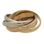 Vintage Les Must De Cartier Five Row Trinity Ring, Size 53
