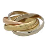 Vintage Les Must De Cartier Five Row Trinity Ring, Size 53