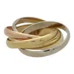 Vintage Les Must De Cartier Five Row Trinity Ring, Size 53