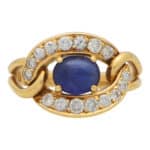 Vintage 1990's Cartier Sapphire and Diamond Ring