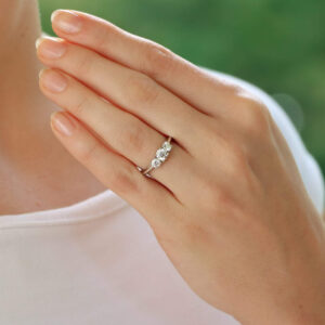 Vintage Certified Tiffany & Co. Diamond Three Stone Ring
