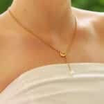 Vintage Tiffany & Co. Open Heart Lariat Pearl Necklace