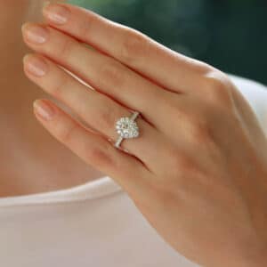 Vintage GIA Certified Pear Cut Diamond Cluster Ring