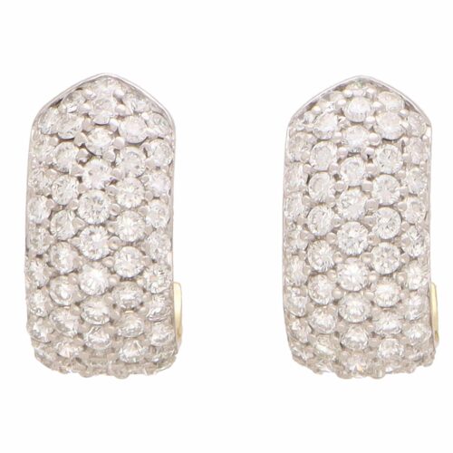 Vintage Diamond Chunky Hoop Earrings