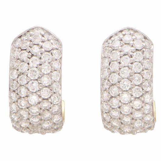 Vintage Diamond Chunky Hoop Earrings