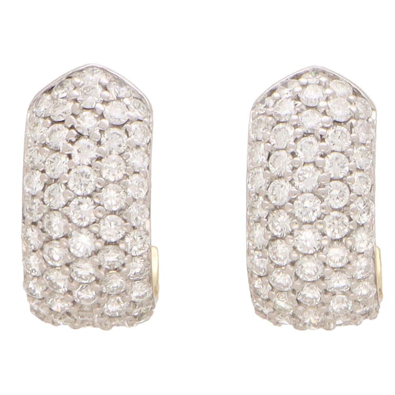 Vintage Diamond Chunky Hoop Earrings