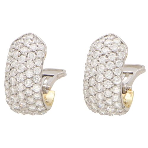 Vintage Diamond Chunky Hoop Earrings