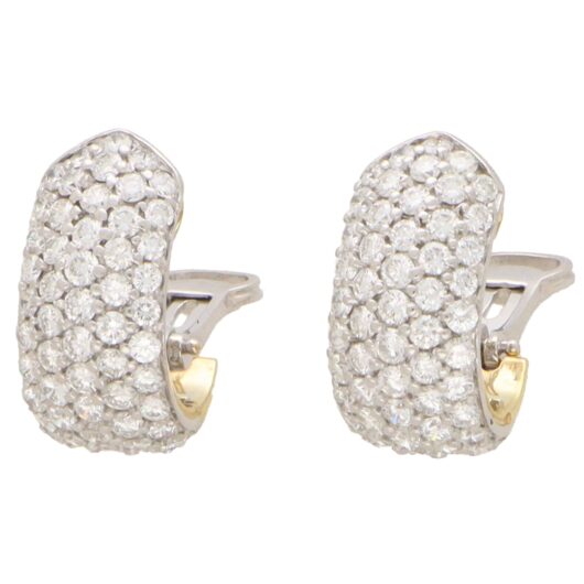 Vintage Diamond Chunky Hoop Earrings
