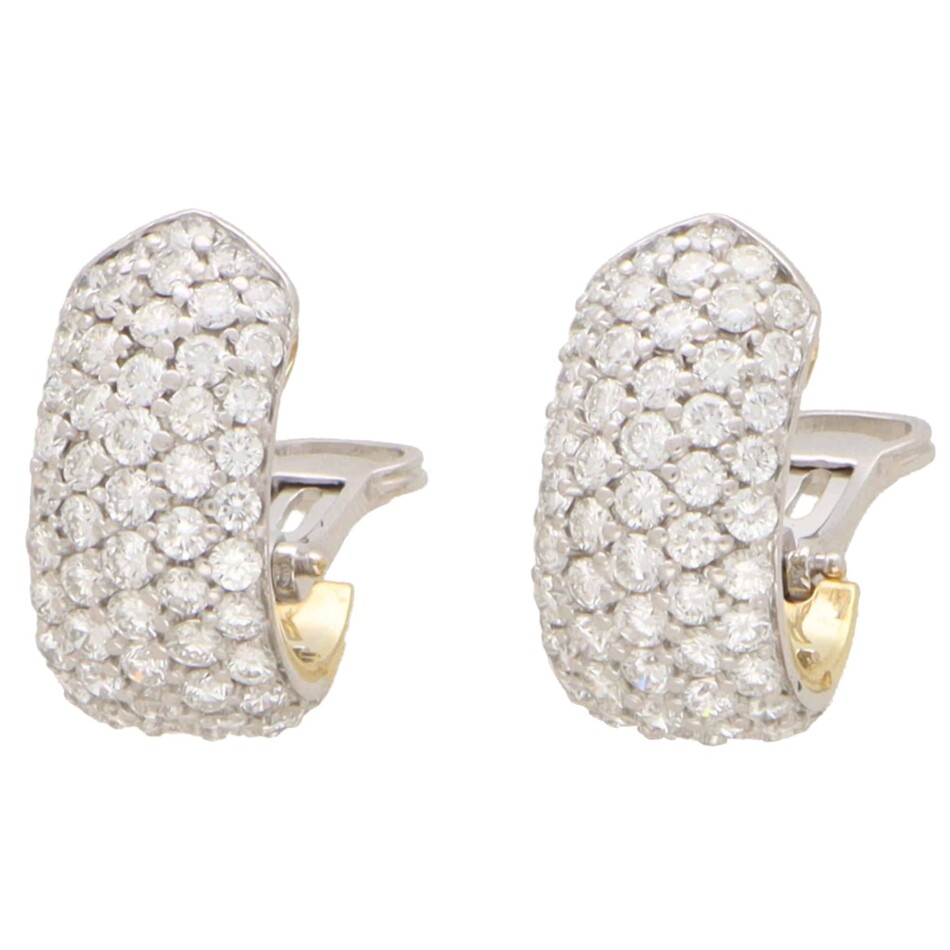 Vintage Diamond Chunky Hoop Earrings