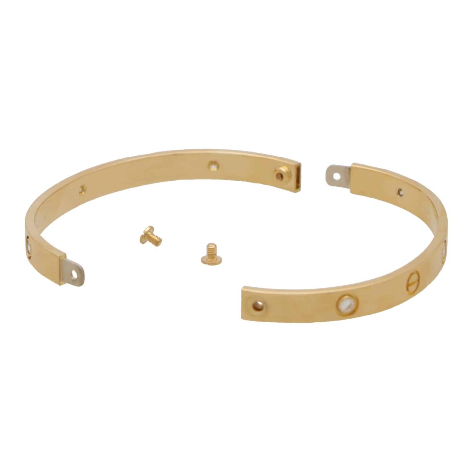 Vintage Cartier Six Diamond Love Bangle in Yellow Gold
