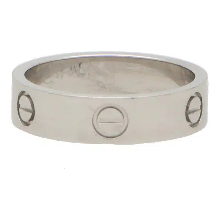 Vintage Cartier Love Ring in Platinum, Size 60