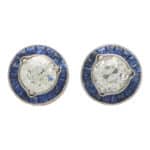 Art Deco Inspired Convertible Sapphire and Diamond Target Studs