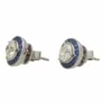 Art Deco Inspired Convertible Sapphire and Diamond Target Studs