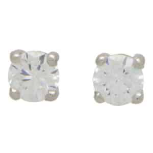 GIA Certified Round Brilliant Cut Diamond Solitaire Earrings