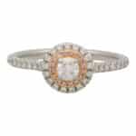 Vintage Tiffany & Co. Soleste Pink Diamond Double Halo Ring