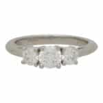 Vintage Certified Tiffany & Co. Diamond Three Stone Ring