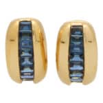 Vintage Cartier Channel Set Blue Sapphire Earrings