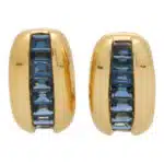 Vintage Cartier Channel Set Blue Sapphire Earrings