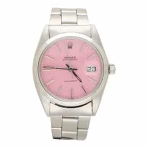 Vintage 1984 Rolex Oysterdate Custom Pink Watch