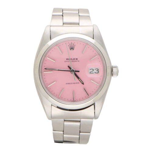 Vintage 1984 Rolex Oysterdate Custom Pink Watch