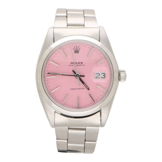 Vintage 1984 Rolex Oysterdate Custom Pink Watch