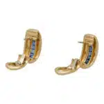 Vintage Cartier Channel Set Blue Sapphire Earrings
