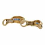 Vintage Cartier Channel Set Blue Sapphire Earrings