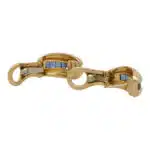 Vintage Cartier Channel Set Blue Sapphire Earrings