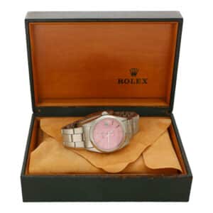 Vintage 1984 Rolex Oysterdate Custom Pink Watch