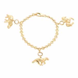 Vintage Cartier Horse, Elephant and Panther Charm Bracelet