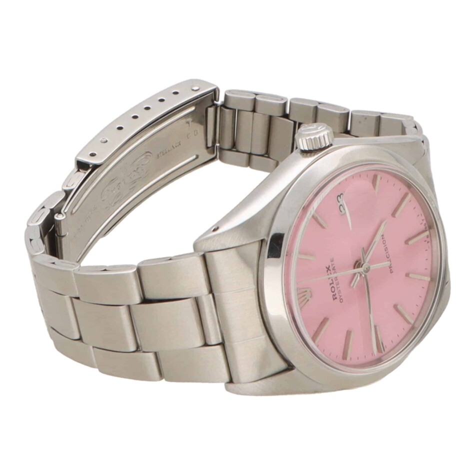 Vintage 1984 Rolex Oysterdate Custom Pink Watch